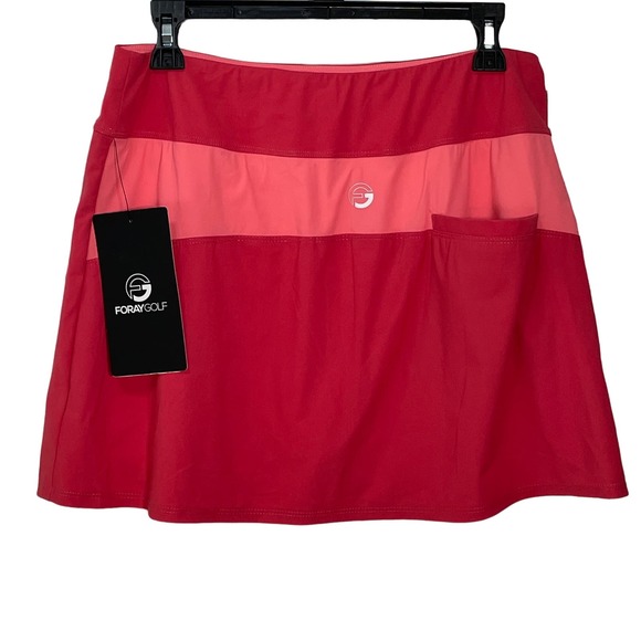 Foray Golf Women's 15.5”  FAUX WRAP Skort, Large, flamingo pink - Picture 9 of 9
